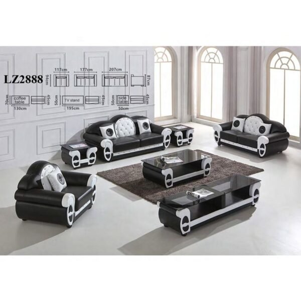 European style furniture genuine leather living room sofa 1+2+3 combination design - Image 6