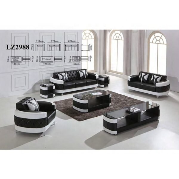 European style furniture genuine leather living room sofa 1+2+3 combination design - Image 5