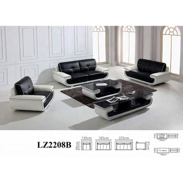 European style furniture genuine leather living room sofa 1+2+3 combination design