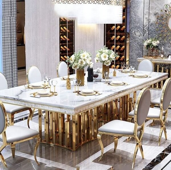 New Product Promotion Marble Top Dining Room Furniture Dining Table Set